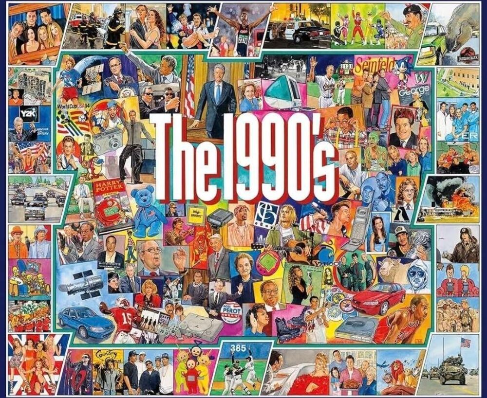 White Mountain "The 1990's" 1000-Piece Jigsaw Puzzle – EUC, Complete